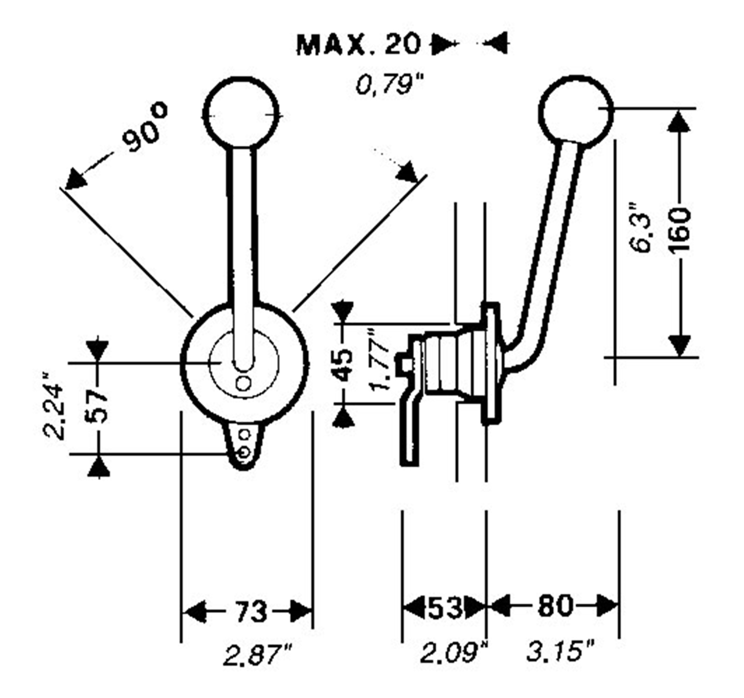 B35 Single Lever Side Mount