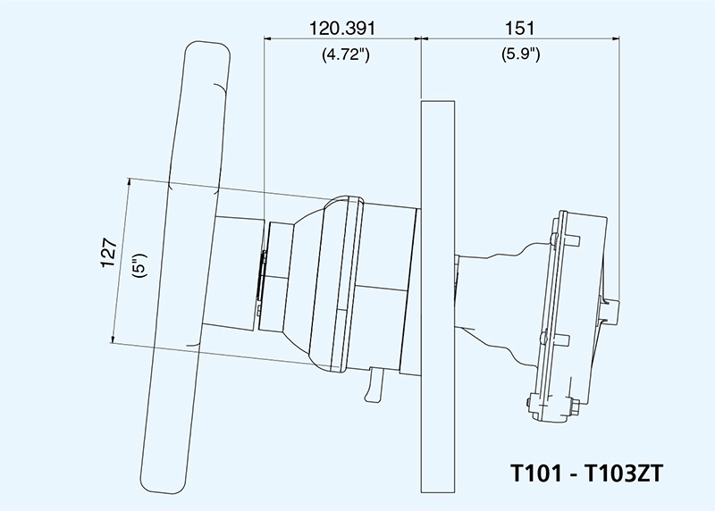 T101 - 42839 B - Tilt single cable steering helm