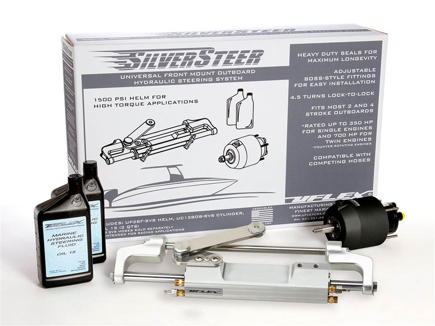 Silversteerxp1T With Tilt Helm Outboard Hydraulic Steering System